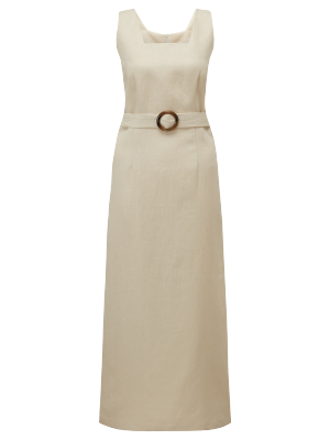 Charlotte Sand Linen Maxi Dress