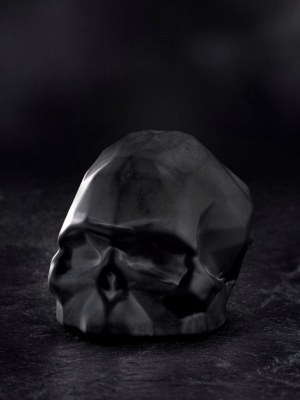 Memento Mori Faceted Skull Sandblasted Black Small