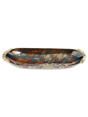 Julia Knight Sierra 18" Oval Bowl In Rainbow Bronze