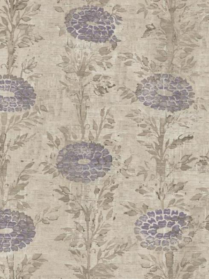 French Marigold Wallpaper In Tan And Purple From The Tea Garden Collection By Ronald Redding For York Wallcoverings