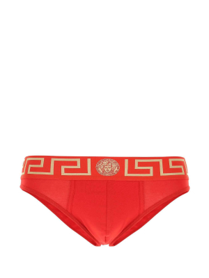 Versace Medusa Motif Embroidered Briefs