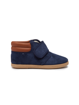 Kids' Childrenchic® Navy Suede And Leather Mcalister Booties