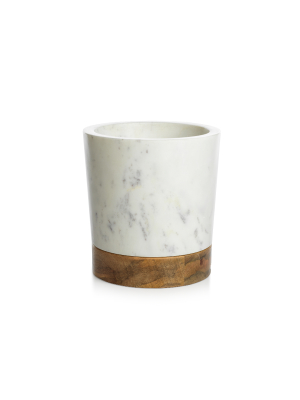 San Ramon Wood And Marble Ice Bucket/wine Cooler