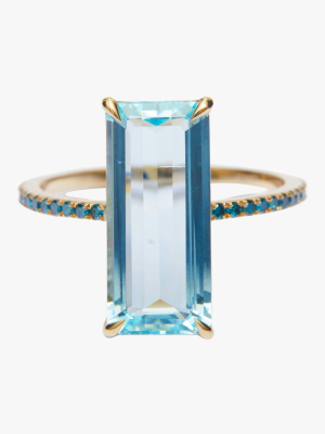 Aquamarine And Blue Diamond Oceans Ring