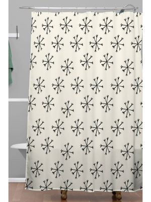 Allyson Johnson Very Snowy Christmas Shower Curtain Cream/black - Deny Designs