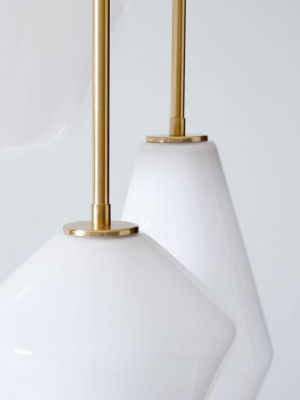 Sculptural Glass 3-light Geo Chandelier - Milk