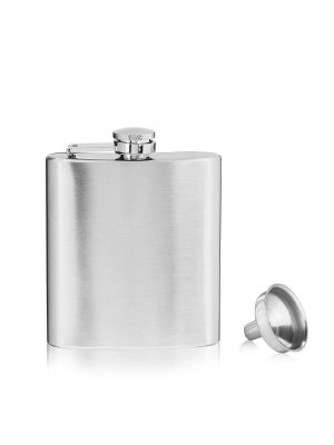 True Stainless Steel Flask With Funnel 6oz