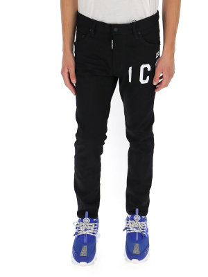 Dsquared2 Logo Printed Low-waisted Jeans