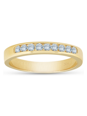 Pompeii3 14k Yellow Gold 1/4ct Diamond Wedding Stackable Womens Ring