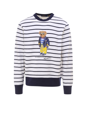 Polo Ralph Lauren Bear Printed Striped Sweatshirt