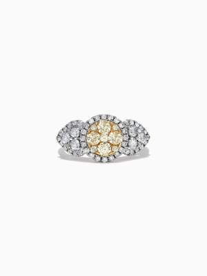 Effy 14k Two Tone Gold Yellow And White Diamond Ring, 1.55 Tcw