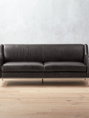 Alfred Black Leather Sofa