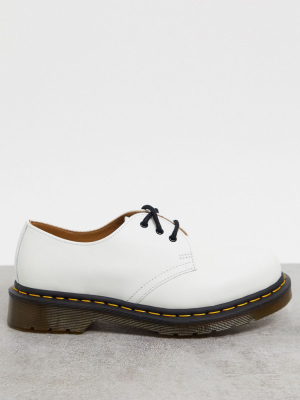 Dr Martens 1461 Flat Leather Shoes In White