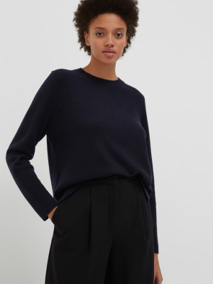 Navy Cashmere Boxy Sweater