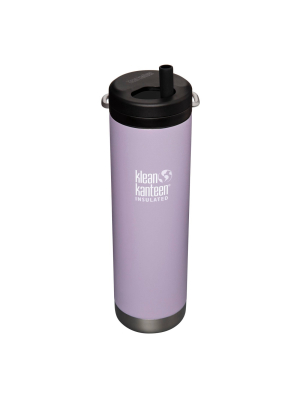 Klean Kanteen 20oz Tkwide Insulated Stainless Steel Water Bottle With Flip Straw Cap - Lavender