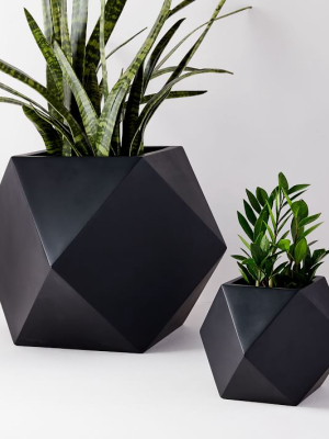 Faceted Modern Fiberstone Planters