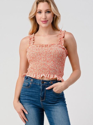 Liza Ditsy Smocked Crop Top