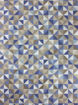 Sample Zirconia Wallpaper In Blue And Tan From The Belvoir Collection By Osborne & Little