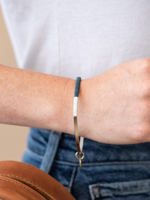 Silver Juniper & Frost Square Bangle