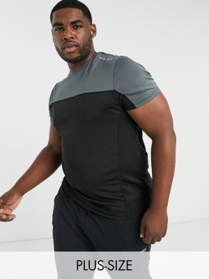 Asos 4505 Plus Running T-shirt With Contrast Panels