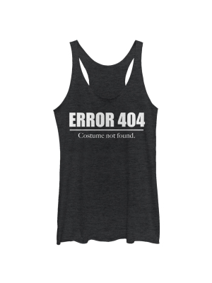 Women's Lost Gods Halloween Error 404 Costume Not Found Racerback Tank Top