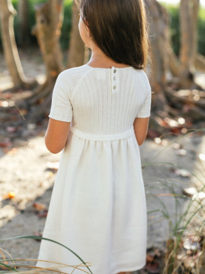 Analogie By Lil Legs Short Sleeve Knit Dress - White