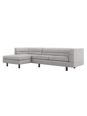 Interlude Home Ornette Left Chaise 2 Piece Sectional - Light Gray