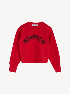 Bright Red Shrunken Sweatshirt