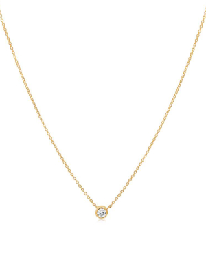 Solitaire Diamond Necklace - Yellow Gold