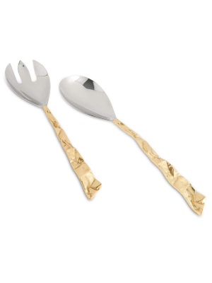 Julia Knight Sierra Salad Serving Set In Gold