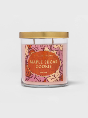 15.1oz Lidded Glass Jar 2-wick Maple Sugar Cookie Candle - Opalhouse™