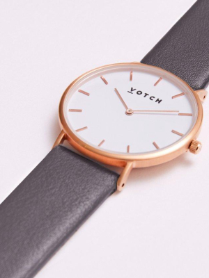 Votch Classic - Rose Gold And White With Dark Grey Strap