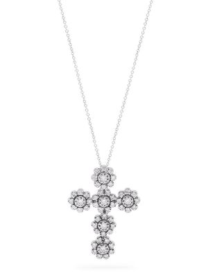 Effy 14k White Gold Diamond Cross Pendant, 0.71 Tcw