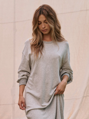 The Sweatshirt Dress. -- Light Heather Grey