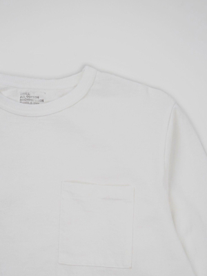 Heavy-weight Pocket Long Sleeve T-shirts White