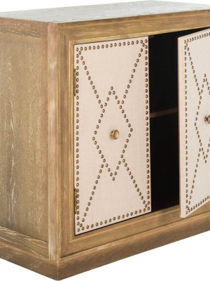 Erabella 2 Door Chest Oak Linen/copper/mirror