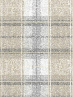 Tweed Plaid Peel & Stick Wallpaper In Grey By Roommates For York Wallcoverings