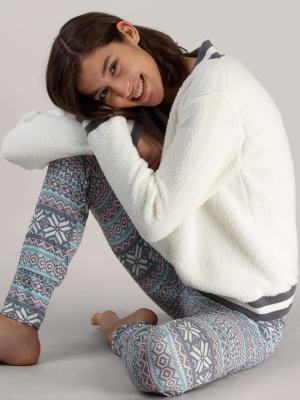 Fair Isle Legging Sherpa Lounge Set