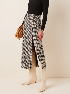 The Sadie Checked Wool Skirt