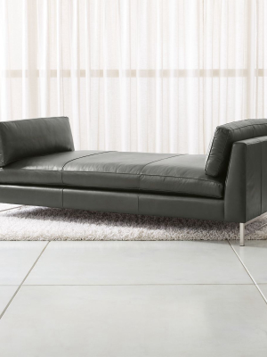Tyson Leather Daybed With Stainless Steel Base