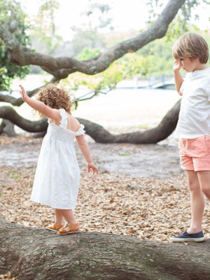 Boys Coral Canvas Short