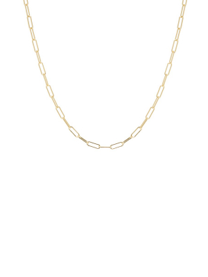 14k Gold Small Paperclip Chain