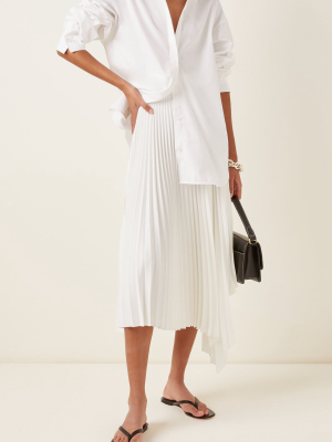 Swinton Asymmetric Pleated Midi Skirt