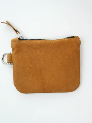 Small Zip Pouch Round Bottom, Toffee