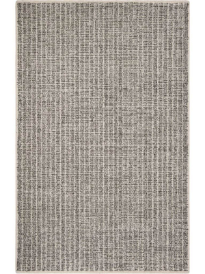 Abstract Ivory/black Area Rug