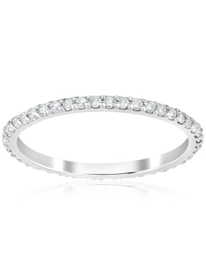 Pompeii3 3/8ct Diamond Eternity Ring 14k White Gold Womens Stackable Wedding Band