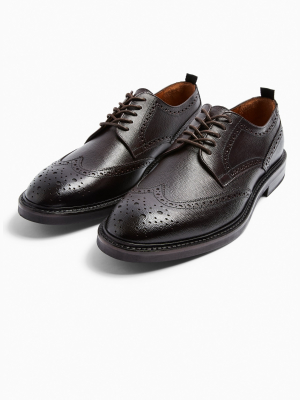 Burgundy Real Leather Venice Brogue Shoes