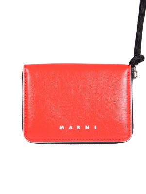 Marni Neck Strap Zip Around Wallet