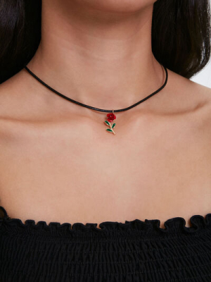 Rose Charm Choker