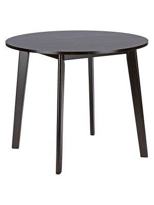 Debbie Mid-century Wood Round Dining Table - Dark Brown - Baxton Studio